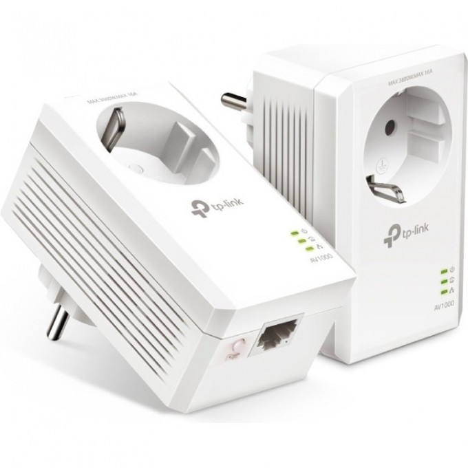 Комплект адаптеров TP-LINK AV1000 со встроенной розеткой TL-PA7017P KIT Комплект адаптеров TP-LINK AV1000 со встроенной розеткой TL-PA7017P KIT